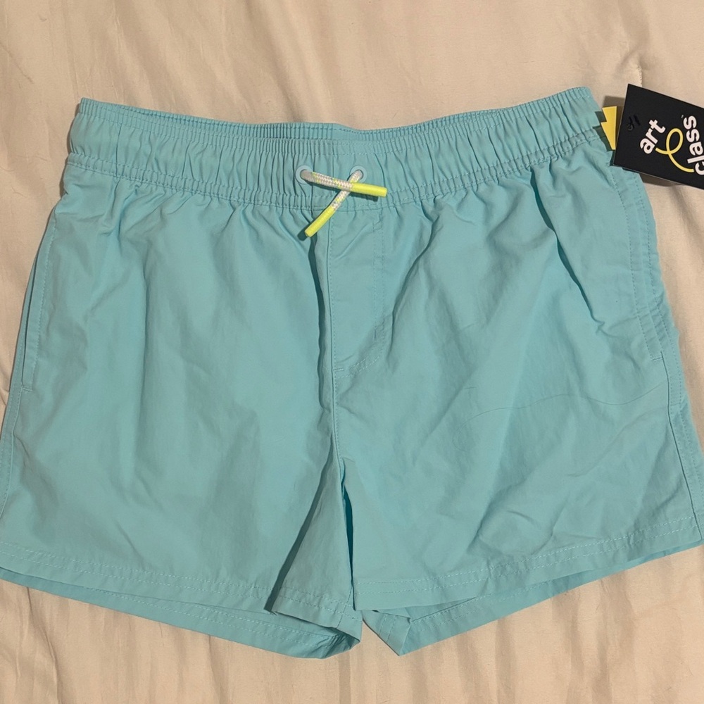 art class Light Blue Kids Swim Trunks